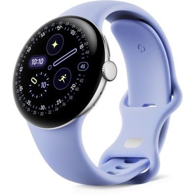 image Google Pixel Watch 4 (41 mm) – Montre connectée Android, Suivi Complet des données de santé et de Remise en Forme – Boîtier en Aluminium Argent Poli – Bracelet Sport Iris – LTE