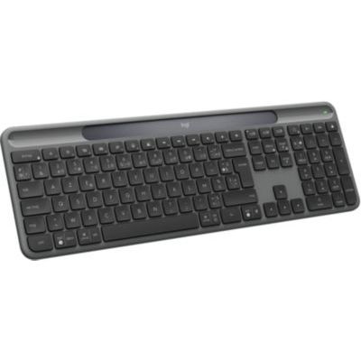 image Logitech Signature Slim Solar+, Clavier sans Fil alimenté par la lumière Solaire et Artificielle, Batterie Durable Jusqu’à 10 Ans,Touches Personnalisables,Bluetooth,Clavier Français AZERTY - Graphite