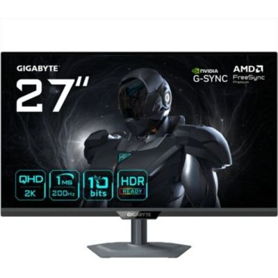 image GIGABYTE G27Q2 Moniteur de Jeu 27” 2K QHD - 2560 x 1440, 200Hz, 1ms, 350 CD/m², Compatible G-Sync, FreeSync Premium, HDR10, HDMI 2.0, DisplayPort 1.4
