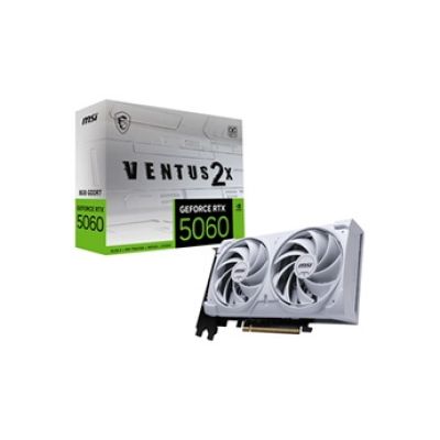MSI NVIDIA GeForce RTX 5060 8G Ventus 2X OC White Carte Graphique | 8 Go GDDR7 (28 GB/s, 128-bit), PCIe 5.0, double ventilateur (2 ventilateurs TORX 5.0), HDMI 2.1b, DisplayPort 2.1b