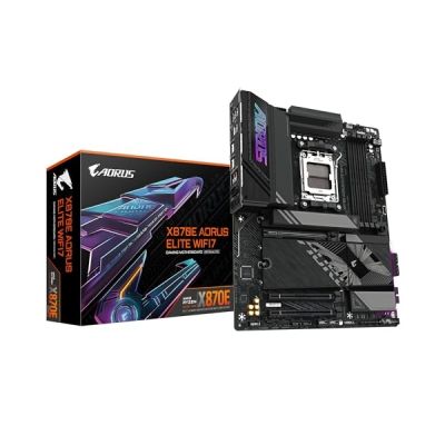GIGABYTE Carte mère X870E A Elite WIFI7 - Prend en Charge Les processeurs AMD Ryzen 9000, VRM numérique 16+2+2 Phases, jusqu'à 8000MHz DDR5 (OC), 3xPCIe 5.0, Wi-FI 7, LAN 2.5GbE, USB 4