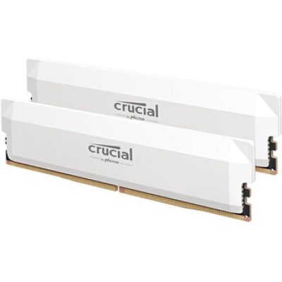 Crucial Pro RAM DDR5 32Go Kit (2x16Go) 6400MHz CL38, Overclocking Gaming, Intel XMP 3.0 / AMD Expo, PC Mémoire, Blanc - CP2K16G64C38U5W