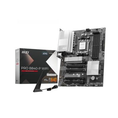 MSI Pro B840-P WiFi Carte mère ATX - pour processeurs AMD Ryzen 9000/8000 / 7000, AM5 - DDR5 Memory Boost (8000+ MT/s OC), PCIe 4.0 x16, M.2 Gen4, Wi-FI 7, 2.5G LAN