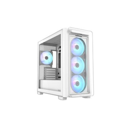 ASUS A23 Plus TG ARGB White microATX Boîtier PC (Ventilateurs ARGB préinstallés, Panneau Avant en Maille, Compatible avec Cartes mères avec Ports cachés, radiateurs 360 mm, Cartes Graphiques 380 mm,
