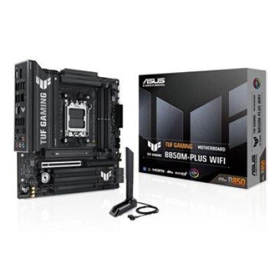 ASUS TUF Gaming B850M-Plus WiFi, Carte mère AMD mATX, 14+2+1 Phases d'alimentation, Fente DDR5, PCIe 5.0 prêt, 3 emplacements M.2, WiFi 6E, Ethernet Realtek 2,5 Go, USB-C 20 Gbps, BIOS Flashback et