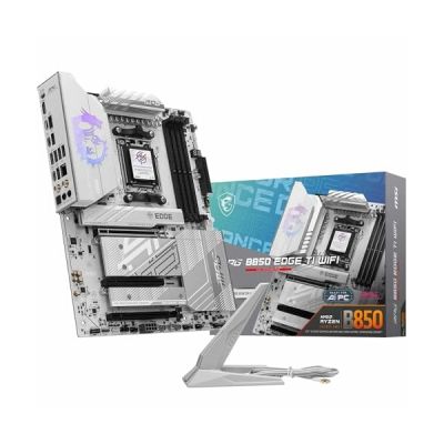 image MSI MPG B850 Edge TI WiFi Carte mère ATX - pour processeurs AMD Ryzen 9000/8000 / 7000, AM5 - VRM SPS 80A, DDR5 Memory Boost (8400+ MT/s OC), PCIe 5.0 x16, M.2 Gen5, Wi-FI 7, 5G LAN
