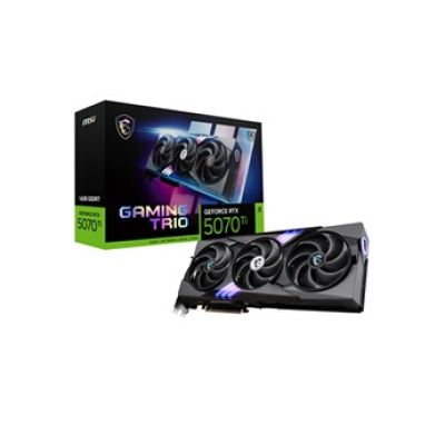 MSI NVIDIA GeForce RTX 5070 Ti 16G Gaming Trio OC Carte Graphique | 16 Go GDDR7 (28 GB/s, 256-bit), PCIe 5.0, TRI FROZR 4 (3 ventilateurs STORMFORCE), RGB, HDMI 2.1b, DisplayPort 2.1b