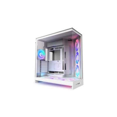 NZXT H9 Flow RGB+ - Boîtier PC Double Chambre ATX - Blanc