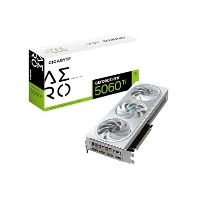 GIGABYTE GeForce RTX 5060 Ti Aero OC 16G Carte Graphique – 16 Go GDDR7, 128 Bits, PCI-E 5.0, 2647MHz Fréquence du processeur, 3 x DisplayPort, 1 x HDMI, GV-N506TAERO OC-16GD