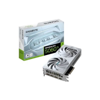 GIGABYTE GeForce RTX 5060 Ti Eagle OC Ice 16G Carte Graphique – 16 Go GDDR7, 128 Bits, PCI-E 5.0, 2617 MHz Fréquence du processeur, 3 x DisplayPort, 1 x HDMI, GV-N506TEAGLEOC ICE-16GD