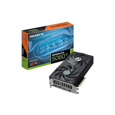 GIGABYTE GeForce RTX 5060 Ti Eagle OC 8G Carte Graphique – 8 Go GDDR7, 128 Bits, PCI-E 5.0, 2617 MHz Fréquence du processeur, 3 x DisplayPort, 1 x HDMI, GV-N506TEAGLE OC-8GD