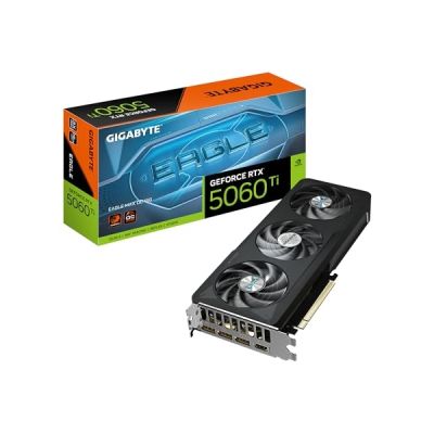 GIGABYTE GeForce RTX 5060 Ti Eagle Max OC 16G Carte Graphique - 16GB GDDR7, 128bit, PCI-E 5.0, 2617MHz Fréquence du cœur, 3 x DP, 1 x HDMI, NVIDIA DLSS 4, GV-N506TEAGLEMAX OC-16GD