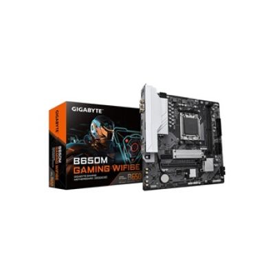 GIGABYTE B650M Gaming WIFI6E Carte Mère - Processeurs AMD Ryzen Série 9000, VRM 5+2+2 Phases, jusqu'à 6400 MHz DDR5 (OC), 1xPCIe 4.0 M.2, LAN 2,5 GbE, WiFi 6E, USB 3.2 Gen 1