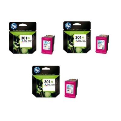 Pack 3 cartouches d'encre HP 301XL original ( 3 x CH564EE) 3 couleurs Cyan, Magenta, Jaune