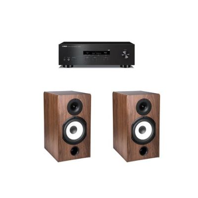 Amplificateur Yamaha R-S202D Noir + Paire d'enceintes bibliothèque Cabasse Antigua MT32/2 Noyer