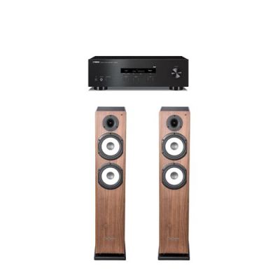 Amplificateur Yamaha R-S202D Noir + Paire d'enceintes colonne Cabasse Jersey MT32/2 Noyer
