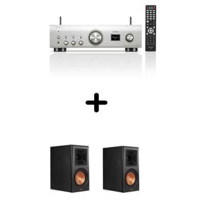 Pack amplificateur Denon PMA-900HNE Argent avec paire d’enceintes Klipsch RP-600M Ebony