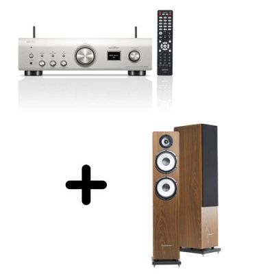 Pack amplificateur Denon PMA-900HNE Argent avec paire d’enceintes Cabasse Jersey MT32/2 Noyer