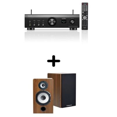 Pack amplificateur Denon PMA-900HNE Noir avec paire d’enceintes Cabasse Antigua MT32/2 Noyer