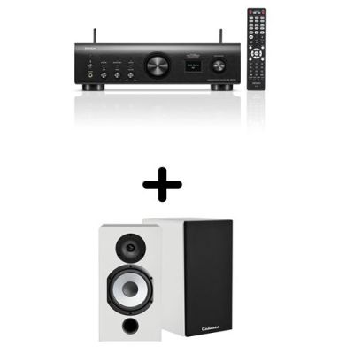 Pack amplificateur Denon PMA-900HNE Noir avec paire d’enceintes Cabasse Antigua MT32/2 Blanc mat
