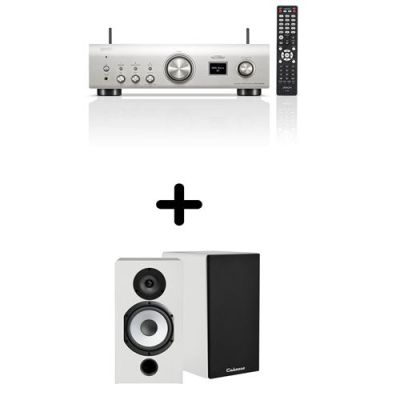 Pack amplificateur Denon PMA-900HNE Argent avec paire d’enceintes Cabasse Antigua MT32/2 Blanc mat
