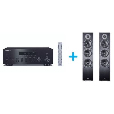 Amplificateur Hi-Fi Yamaha R-N600A Noir + une paire d'enceintes colonne Magnat Monitor S70 Noir