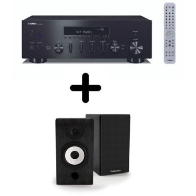Amplificateur Hi-Fi Yamaha R-N600A Noir + une paire d'enceintes bibliothèque Cabasse Antigua MT32/2 Noir ébène