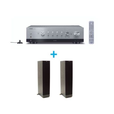 Amplificateur Hi-Fi Yamaha R-N800A Argent + une paire d'enceintes colonne Klipsch Series RF-82 MKII Noir