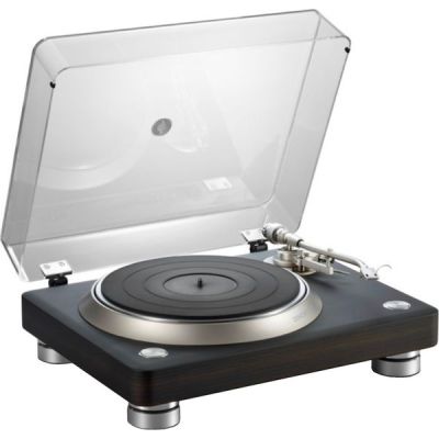 Denon Tourne-Disque DP-3000NE (modèle 2023), Tourne-Disque Moderne pour disques vinyles 33-1/3, 45 et 78 TR/Min, placage en ébène foncé Mat, Protection Anti-poussière Amovible, en Forme de S spéciale
