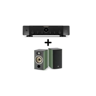 Un ampli Marantz Stéréo 70 Noir + une paire d'enceintes bibliothèque Focal Aria Evo X N°1 Vert