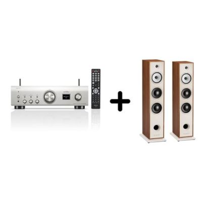 Pack amplificateur Denon PMA-900HNE Argent avec paire d’enceintes Triangle Borea BR08 Chêne