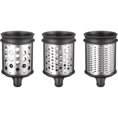image KitchenAid Accessoire Râpes - 5KSMEMVSC - Supplement de 3 Pièces de Râpes pour Légumes, Fromage et Plus - Trancheuse Rapide - Inox