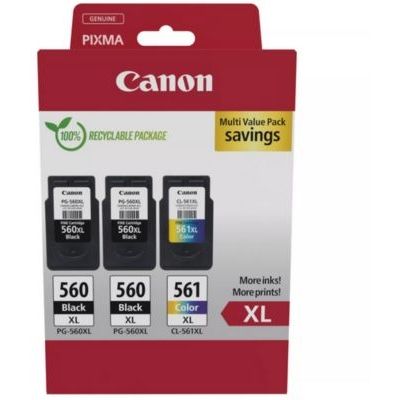 Cartouche d\'encre CANON Pack de 3 Originales XL (2x PG-560 Noir + 1x CL-561 Couleur) - 3712C005
