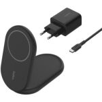 image produit Belkin BoostCharge Socle de Recharge Qi2 (Chargeur Pliable, Compatible MagSafe, 15 W, pour modèles de l'iPhone 16, 15, 14, 13, Chargeur Compatible Standy, Adaptateur Secteur Inclus, Noir)