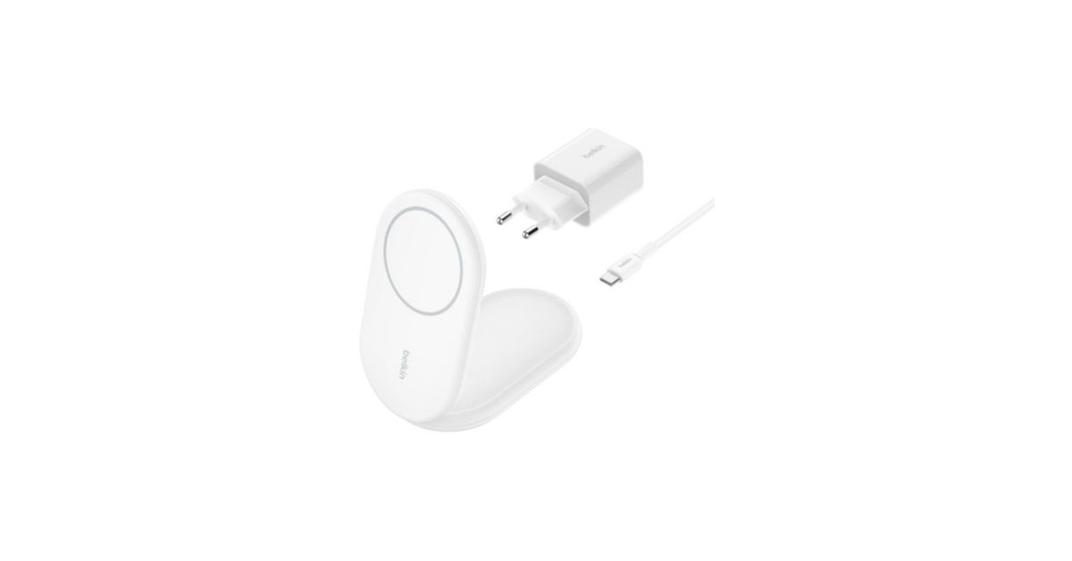 Belkin UltraCharge Chargeur 3-en-1 MagSafe Qi2 25W Noir – iPhone, Apple Watch, AirPods - Téléphonie