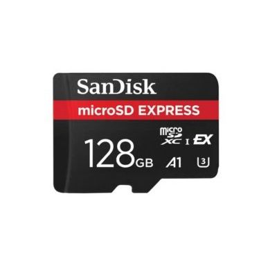 image SanDisk MicroSD Express, 128 Go Carte, Vitesse de Lecture/Écriture Jusqu'à 880/480 Mo/s, 4,4 Fois Plus Rapide Que Nos Cartes Class 10, U3