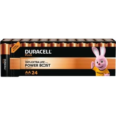 image DURACELL Plus Piles AA (Lot de 24) – Piles Alcalines 1,5 V–Durent jusqu’à 150 % plus longtemps grâce aux Actifs POWER BOOST–Fiable pour vos Appareils du Quotidien–Emballage 0 % Plastique – MN1500