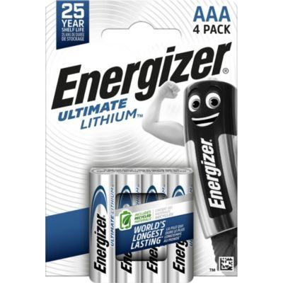 image Energizer Ultimate Lithium - Piles AAA (Lot de 4) - La Pile AA Qui Dure Le Plus Longtemps au Monde - Longue durée pour appareils à Haute consommation - Conservation 25 Ans