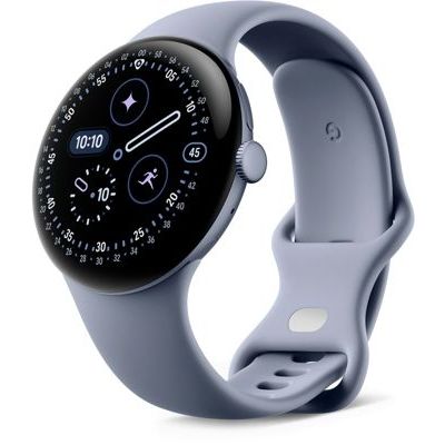 image Google Pixel Watch 4 (45 mm) – Montre connectée Android, Suivi de Remise en Forme, et Aide de Gemini – Boîtier en Aluminium Quartz Gris satiné – Bracelet Sport Quartz Gris – Wi-FI