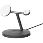 image produit Belkin BoostCharge Station de Recharge 3-en-1 avec Qi2, Chargeur MagSafe Compatible pour Les modèles de l'iPhone 17, iPhone Air, Apple Watch, AirPods, Pixelsnap, Adaptateur Inclus - Noir