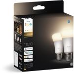 image produit Philips Hue Ampoule LED connectée A60, Lumière blanche chaude 2700 K, Culot E27, 9,5 W, 1100 lumens, Intensité variable, Compatible avec Alexa, Google Assistant et Apple Home, pack de 2