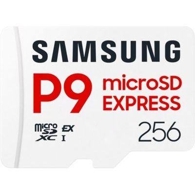 image Samsung P9 Express microSD-Express 256 Go, Carte mémoire pour Console de Jeux, Vitesses de Lecture/écriture jusqu'à 800 Mo/s, pour vidéo 4K UHD et appareils Photo, MB-MK256T/WW