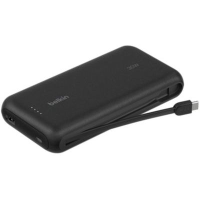 image Belkin Batterie Externe (câble intégré, 20K, PD 30 W, Recharge Rapide USB-C Power Delivery, Chargeur Portable pour Tous modèles d’iPhone 16, iPad Pro, Galaxy S25, etc., Noir)