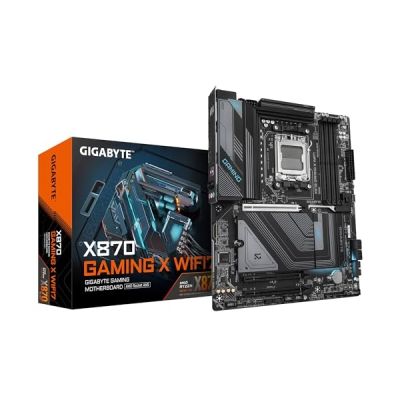 image GIGABYTE X870 Gaming X WIFI7 Carte Mère - Prend en Charge Les processeurs AMD Ryzen 9000, 16+2+2 Phases VRM, jusqu'à 8000MHz DDR5 (OC), 1xPCIe 5.0, Wi-FI 7, LAN 2.5GbE, USB 4
