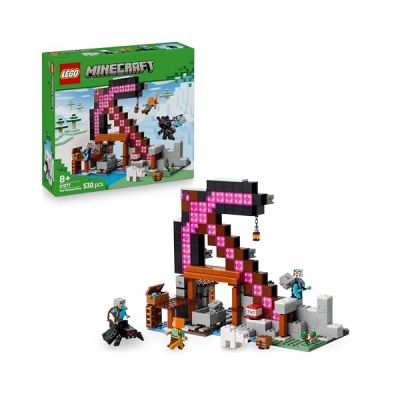 LEGO Minecraft La Mine en Forme de Pioche - Jouet de Construction Interactif - Figurines d'Alex, d'un Mineur & d'un Vagabond sur Araignée - Cadeau Collector pour Gamer, Garçon ou Fille dès 8 ans 21277
