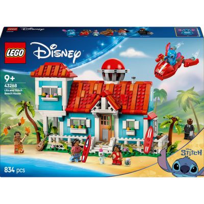 LEGO Disney La Maison sur la Plage de Lilo et Stitch 43268 | Jouet pour enfant dès 9 ans, vaisseau et 5 minifigurines, 6 chambres, observatoire, cadeau d’anniversaire, 834 pièces