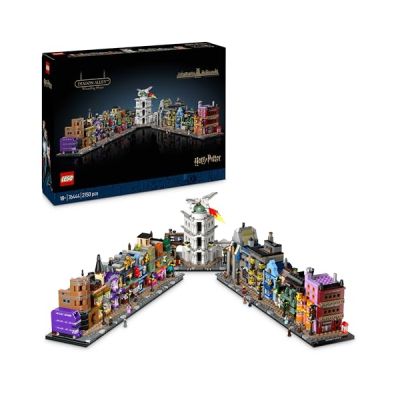 image LEGO Harry Potter Les boutiques Magiques du Chemin de Traverse - Modèle Magique à Construire pour Adultes - Boutiques Miniatures en Briques - 12 microfigurines Collector - 76444