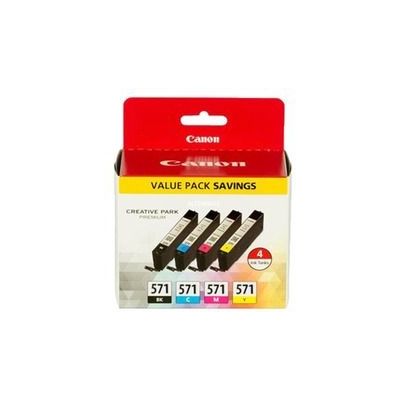 Canon CLI-571 Cartouche C/M/Y/BK Multipack Cyan, Magenta, Jaune, Noire (Multipack plastique sécurisé)