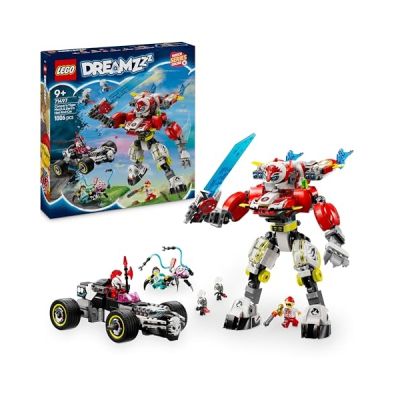 LEGO DREAMZzz Robot-Tigre de Cooper et Bolide de Zero - Jouet de Construction 3-en-1 inspiré de la série télévisée - Idée Cadeau pour garçons dès 9 Ans - Inclut Un Robot et 2 Cybervilains 71497