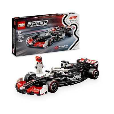 image LEGO Speed Champions Voiture F1 MoneyGram Haas Team VF-24 - Jeu de construction avec véhicule de course - Minifigurine collector de pilote de Formule 1 - Maquette pour garçon et fille dès 10 ans 77250